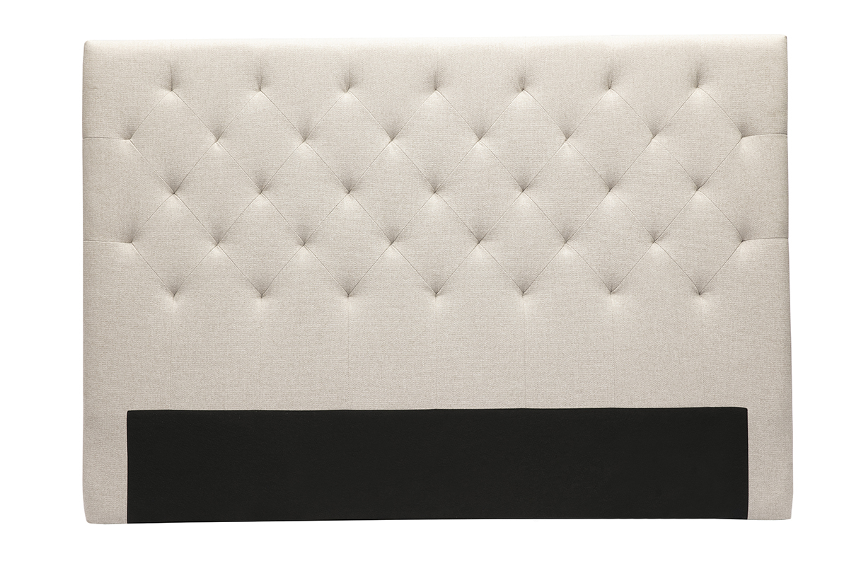 Tte de lit capitonne en tissu naturel L160 cm ENGUERRAND