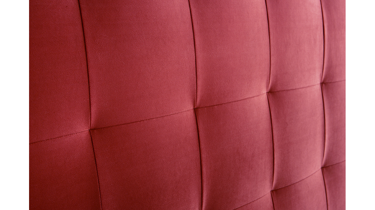Tte de lit capitonne en tissu velours terracotta L160 cm HALCIONA