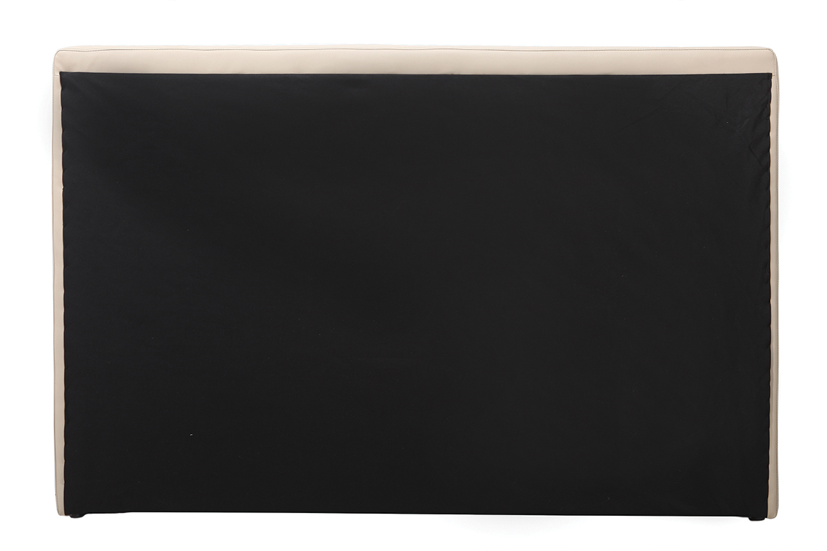 T�te de lit capitonn�e sable 160cm LUTECE