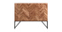 T&ecirc;te de lit chevrons en acacia et m&eacute;tal noir L165 cm STICK