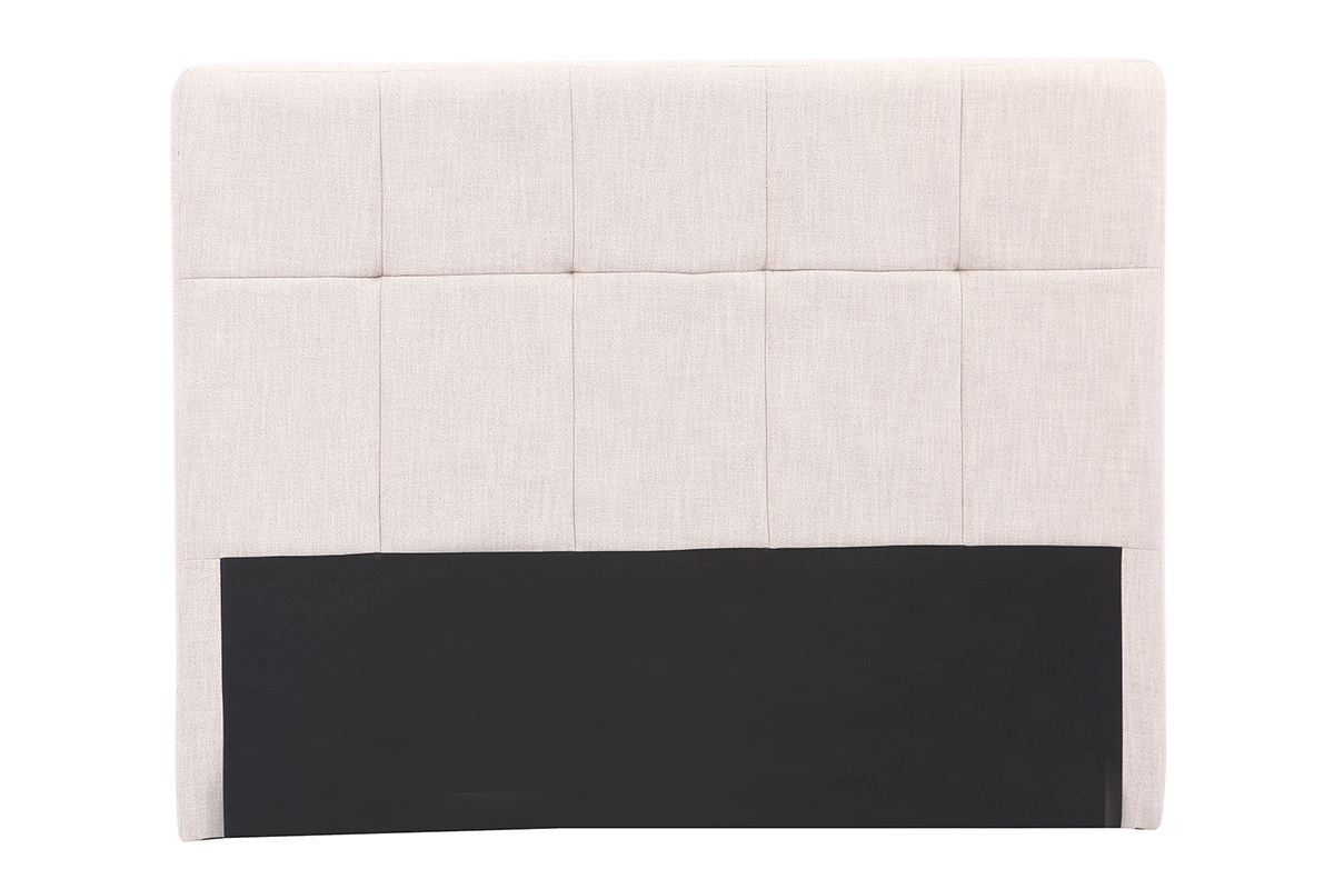 T�te de lit classique tissu beige naturel 140 cm CLOVIS
