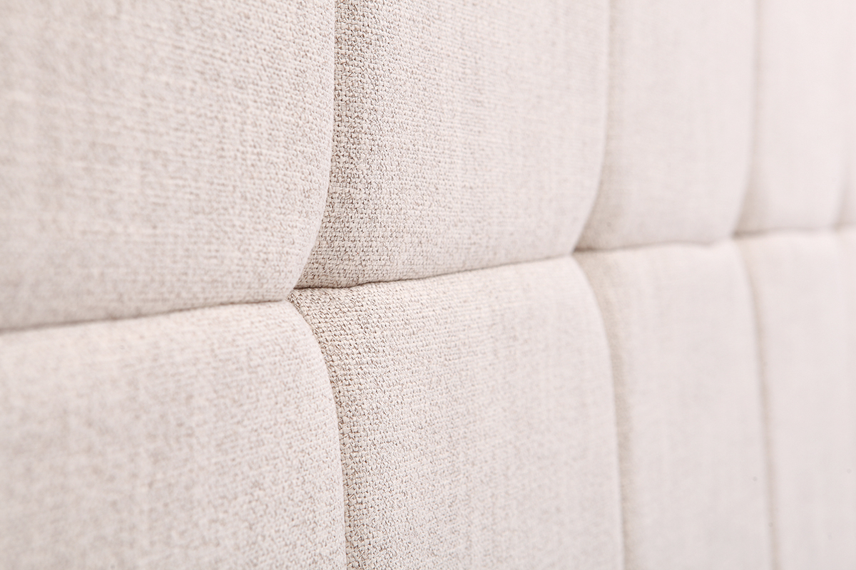 T�te de lit classique tissu beige naturel 140 cm CLOVIS