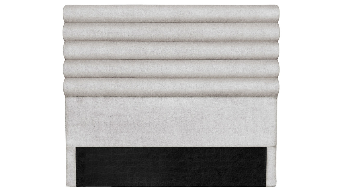 Tte de lit design en tissu gris clair 140 cm HORIZON