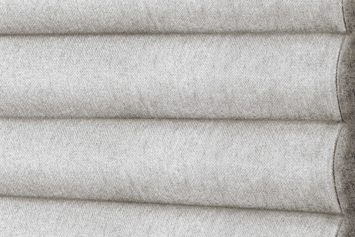 T�te de lit design en tissu gris clair 140 cm HORIZON