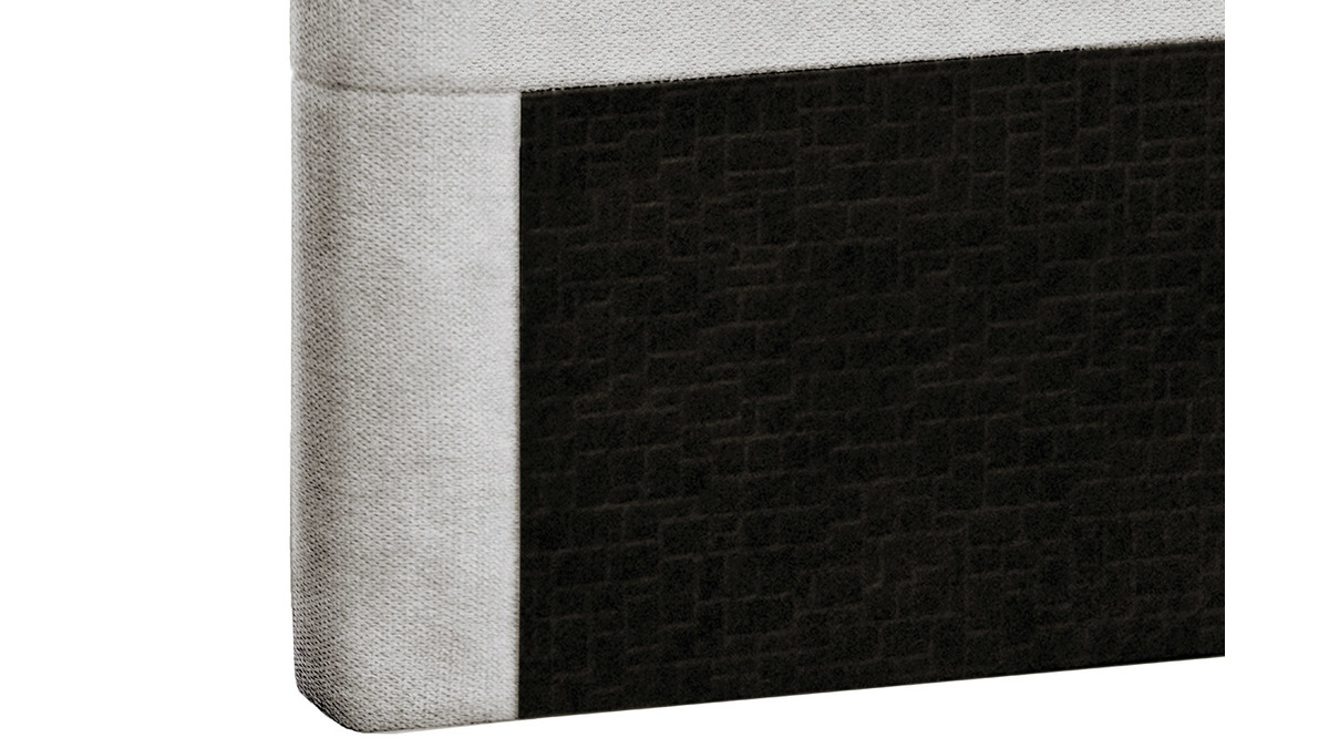 Tte de lit design en tissu gris clair 140 cm HORIZON