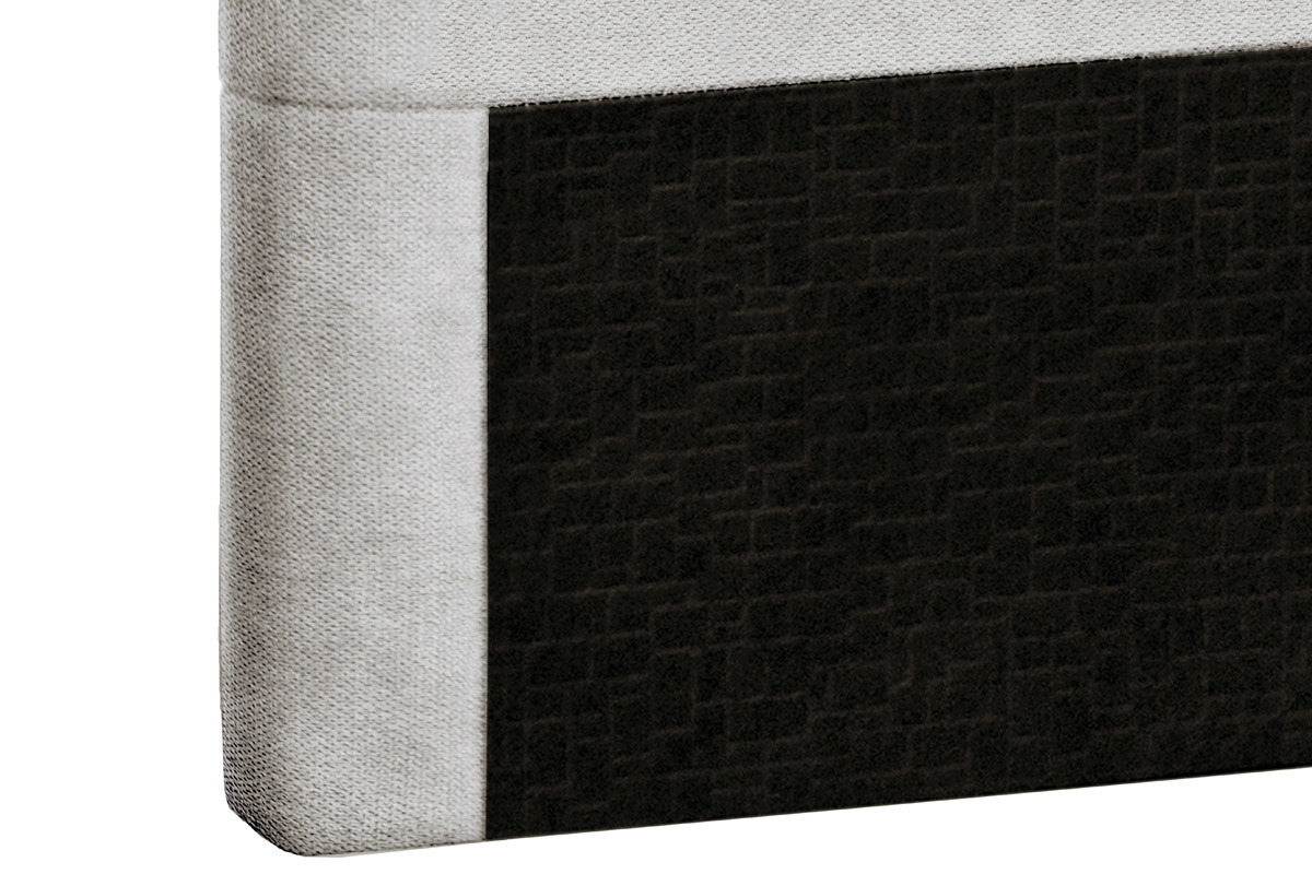 T�te de lit design en tissu gris clair 140 cm HORIZON