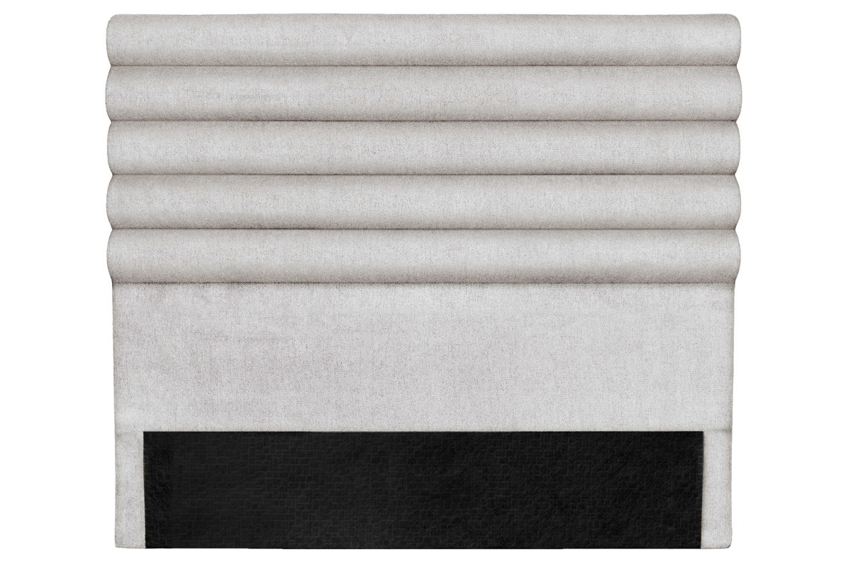 T�te de lit design en tissu gris clair 160 cm HORIZON