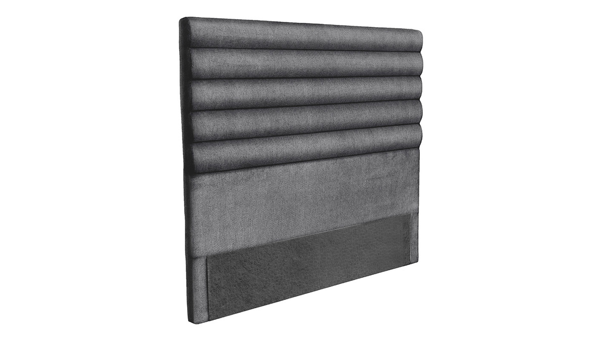 Tte de lit design en tissu gris fonc 140 cm HORIZON