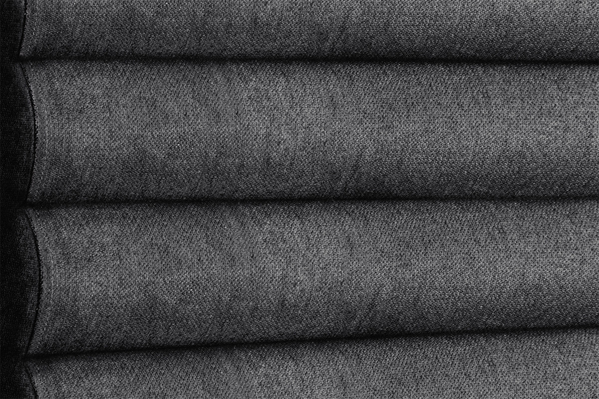 T�te de lit design en tissu gris fonc� 160 cm HORIZON