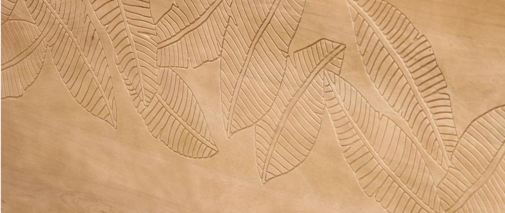 T�te de lit en manguier grav� L165 cm VIBES