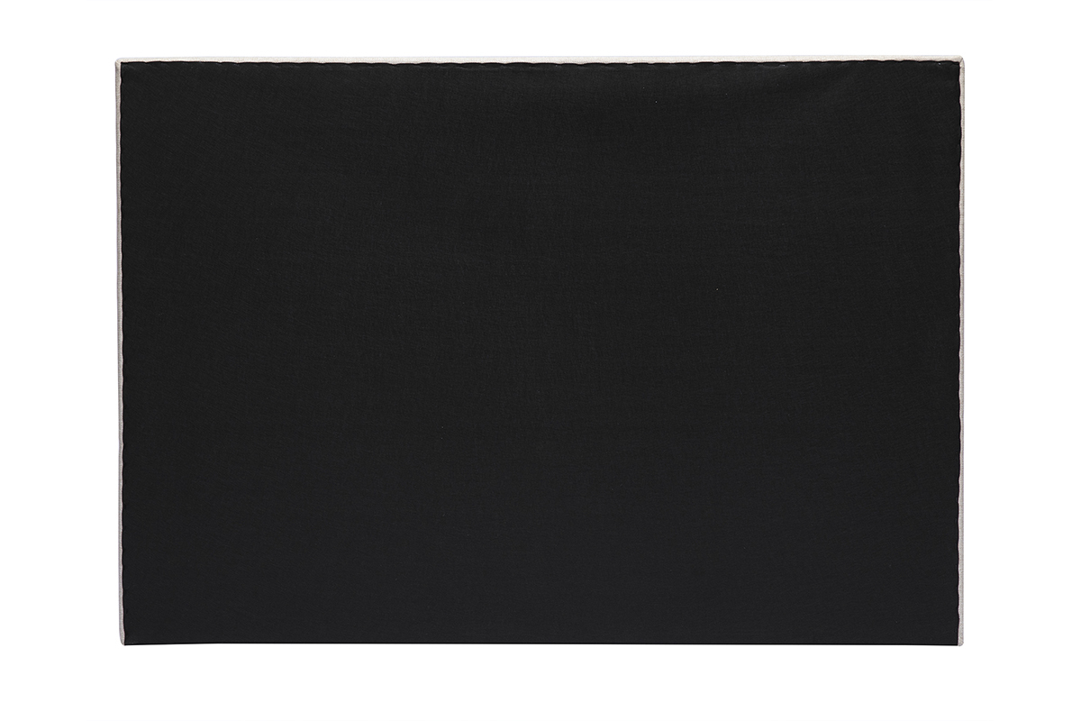 T�te de lit en tissu beige cr�me L160 cm CLOVIS