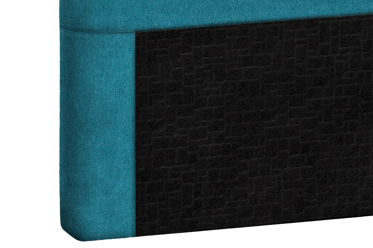 T�te de lit en tissu bleu canard 160 cm ZORYA