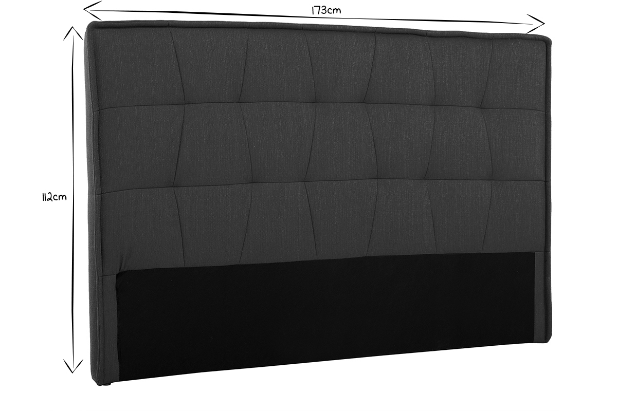 Tte de lit en tissu bleu canard  L170 cm SUKA