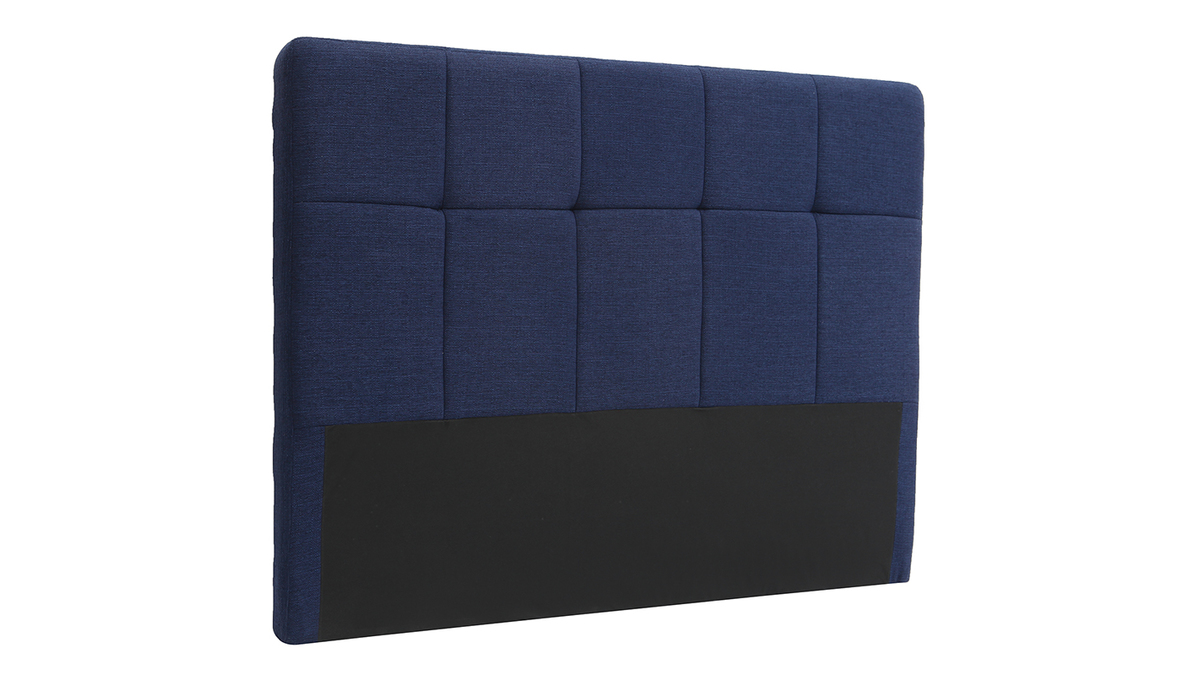 Tte de lit en tissu bleu fonc L160 cm CLOVIS