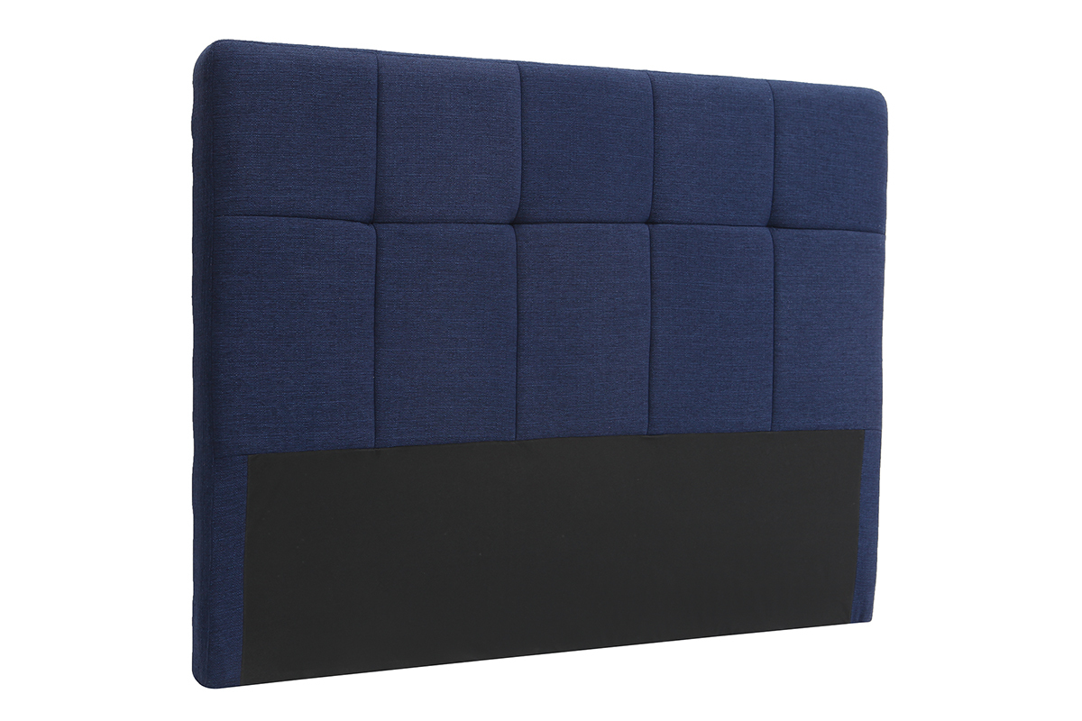 Tte de lit en tissu bleu fonc L160 cm CLOVIS
