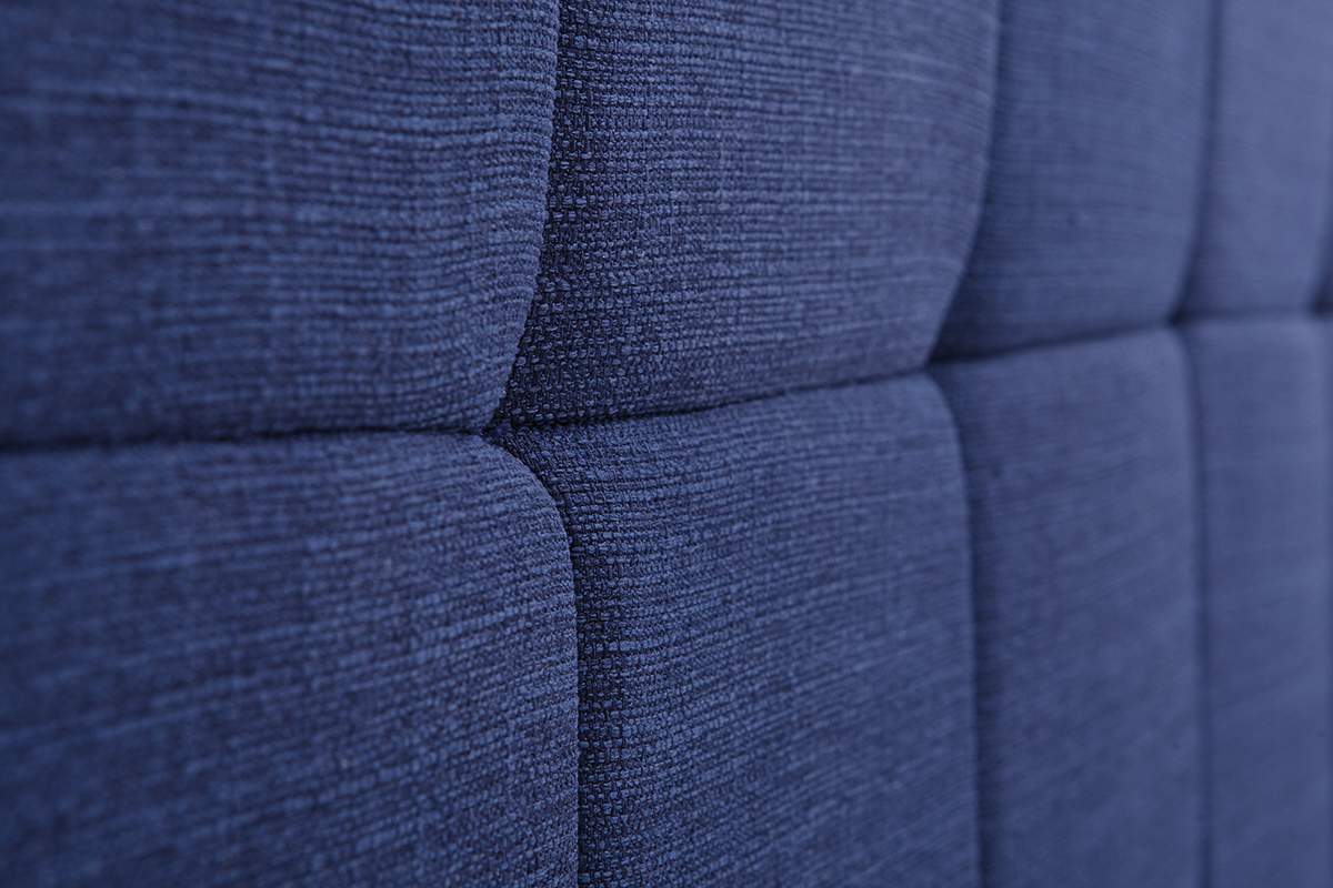 Tte de lit en tissu bleu fonc L160 cm CLOVIS