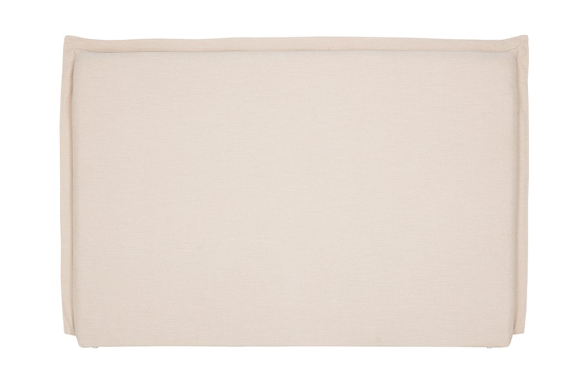 Tte de lit en tissu effet lin beige L160 cm PIA