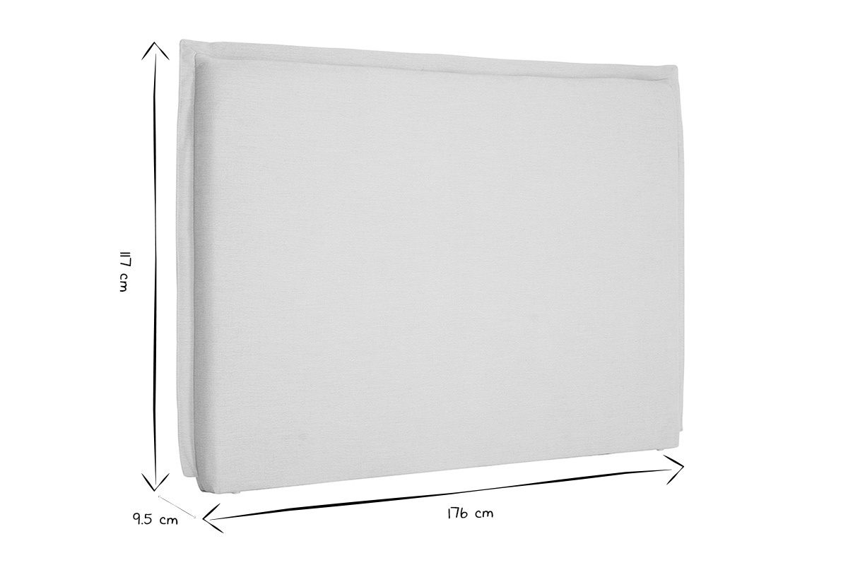 Tte de lit en tissu effet lin beige L160 cm PIA