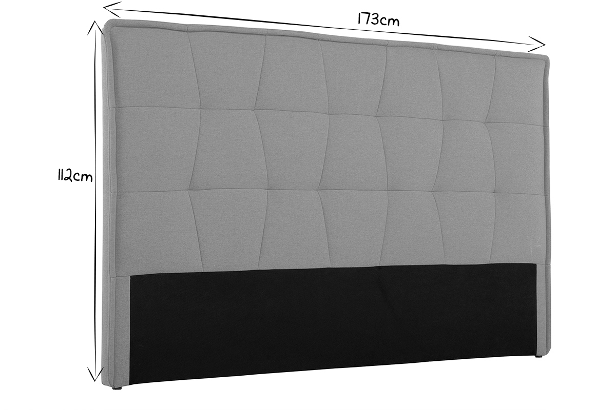 Tte de lit en tissu effet velours jaune moutarde L170 cm SUKA