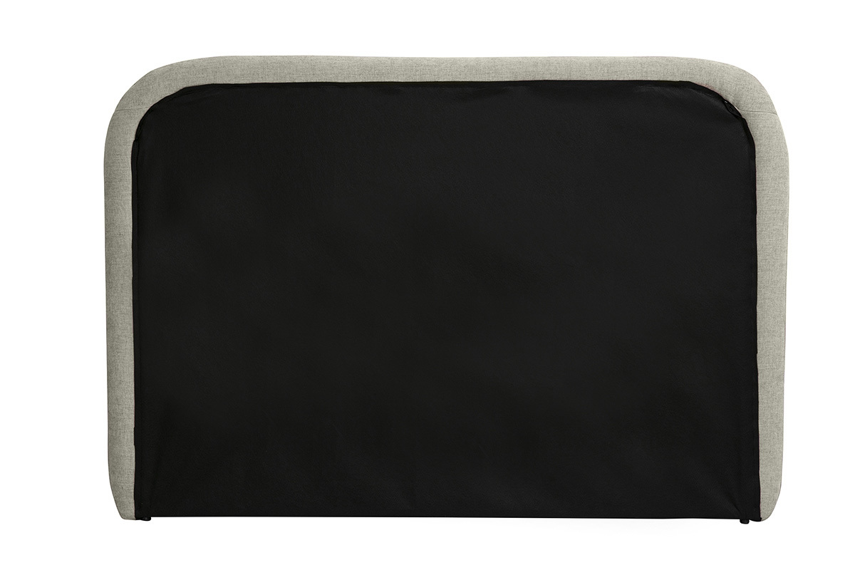 T�te de lit en tissu effet velours textur� beige L169 cm ALANIS