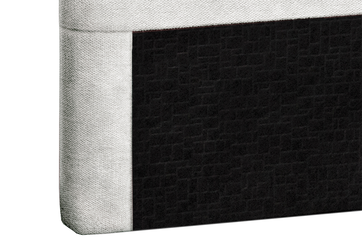 T�te de lit en tissu gris clair 140 cm ZORYA