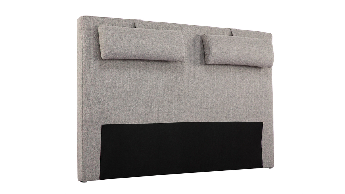 Tte de lit en tissu gris clair L170 cm LORRY