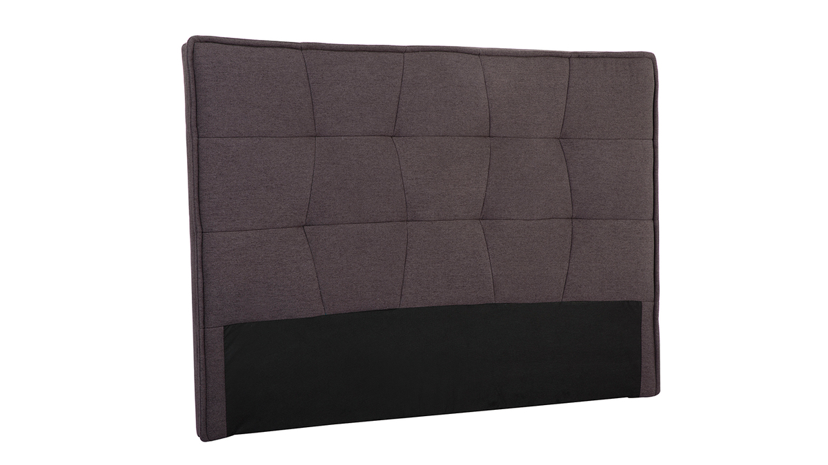 Tte de lit en tissu gris fonc L150 cm SUKA