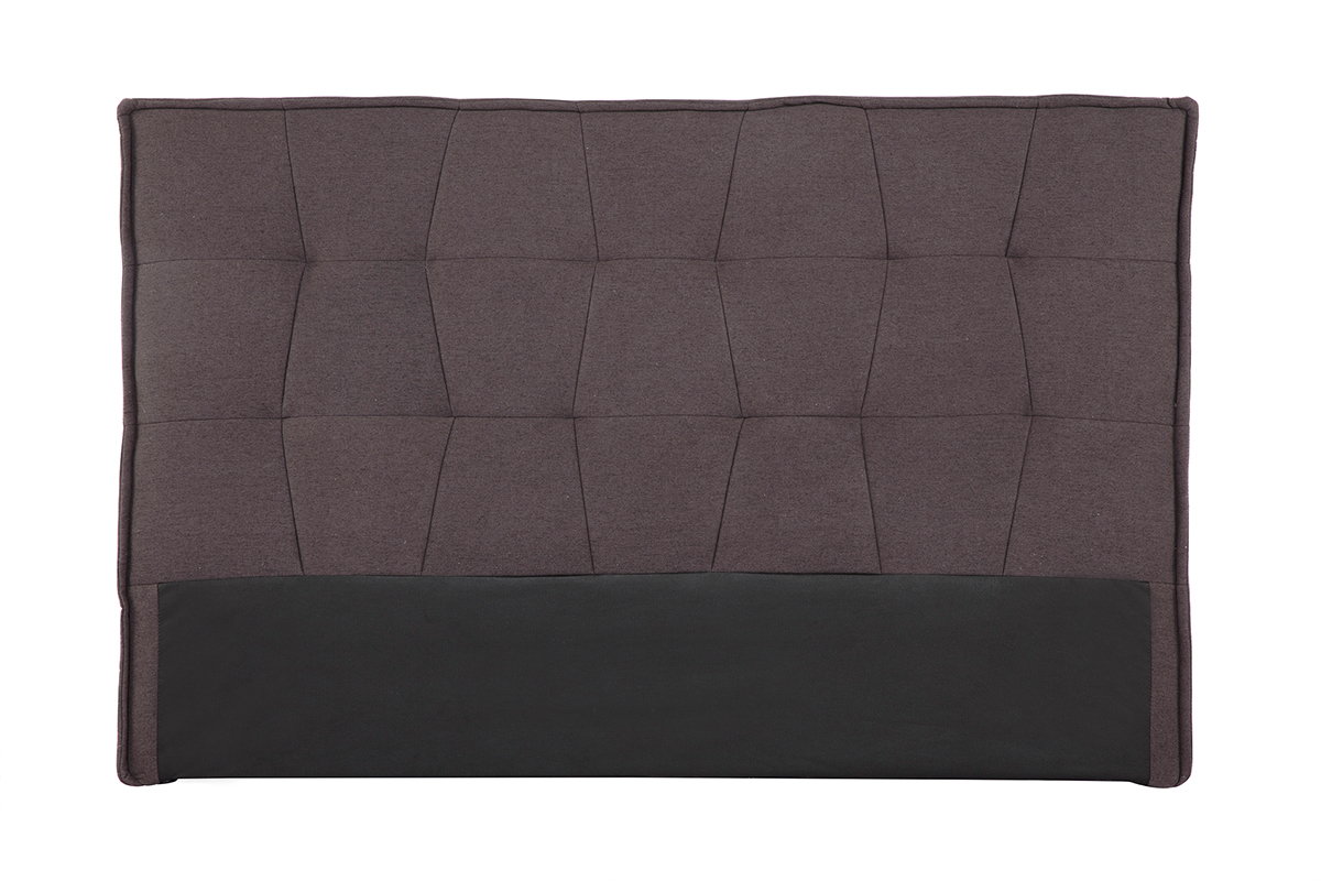 T�te de lit en tissu gris fonc� L170 cm SUKA