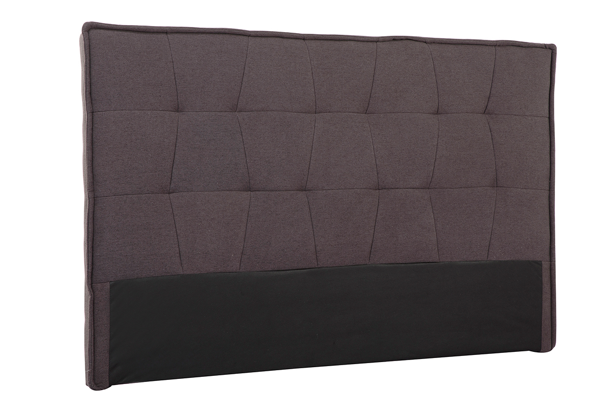 T�te de lit en tissu gris fonc� L170 cm SUKA