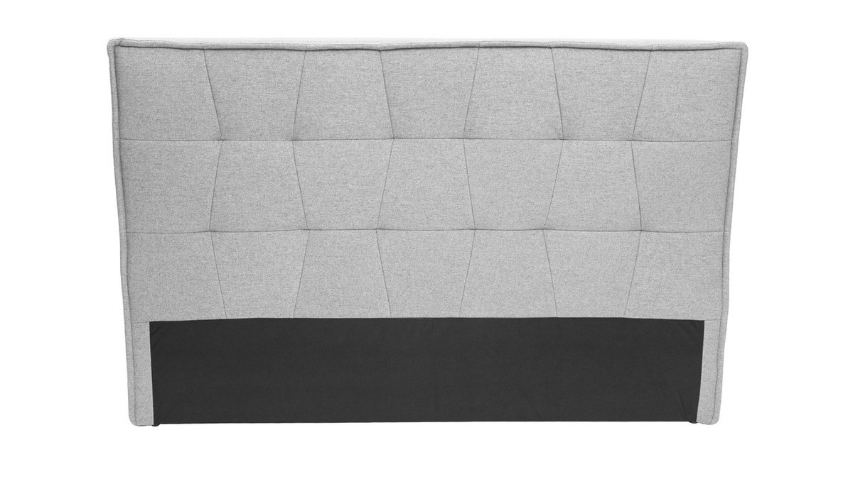 Tte de lit en tissu gris L150 cm SUKA
