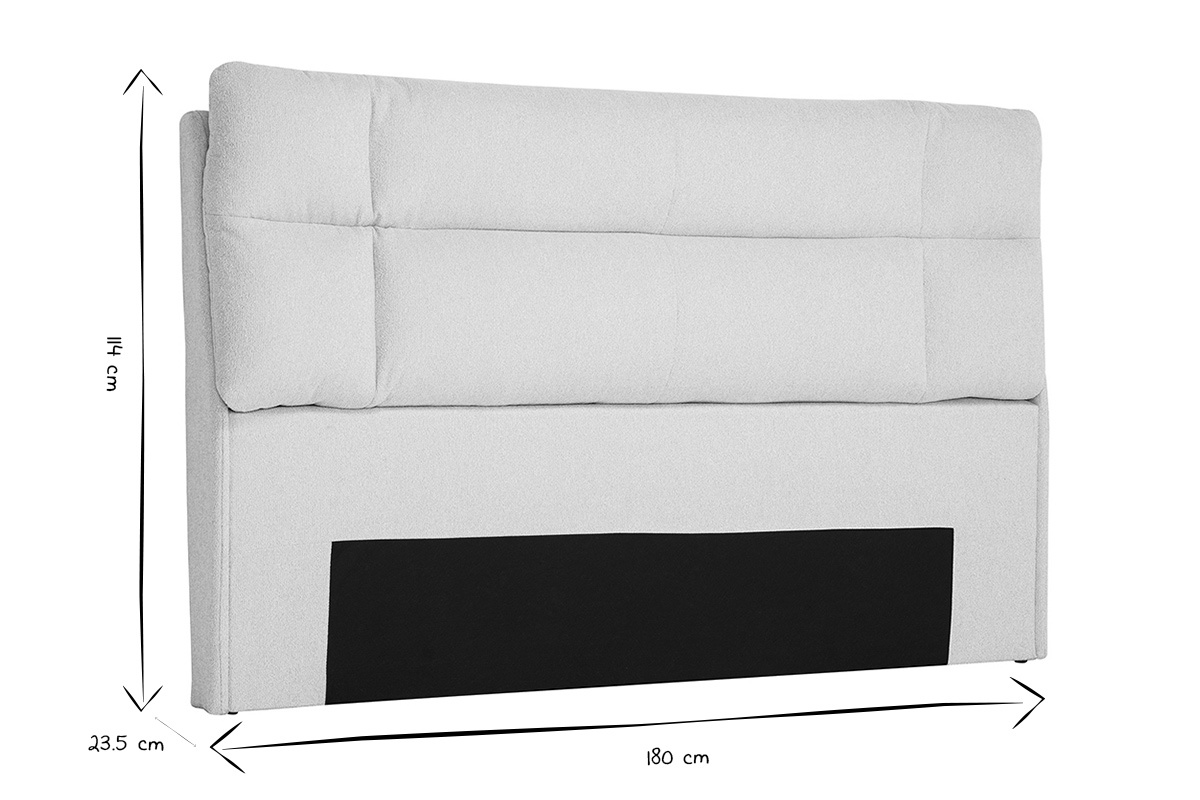 Tte de lit en tissu textur beige L160 cm HONO