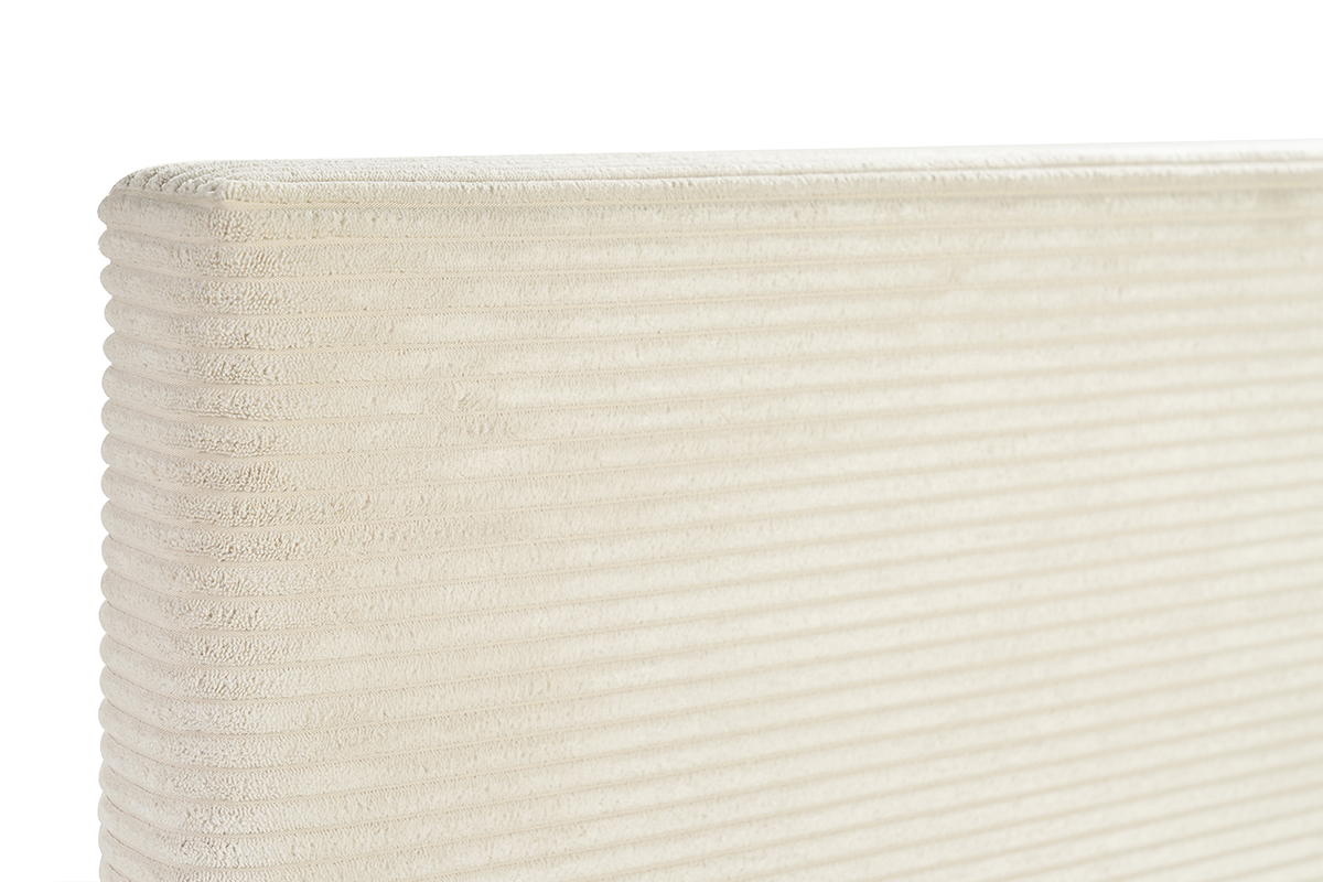 Tte de lit en tissu velours ctel beige L160 cm YOLANDA