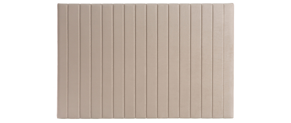T�te de lit en velours beige gris� L170 cm NEHA