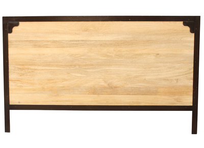 T&ecirc;te de lit m&eacute;tal et bois de manguier INDUSTRIA