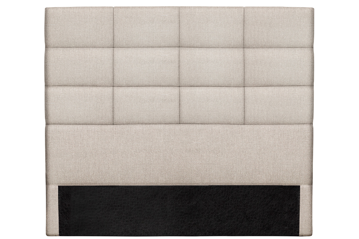 T�te de lit moderne en tissu beige naturel 140 cm ANATOLE