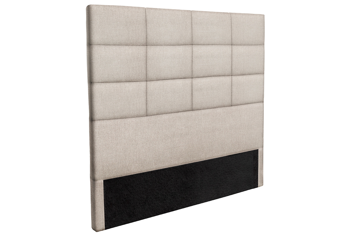 T�te de lit moderne en tissu beige naturel 140 cm ANATOLE