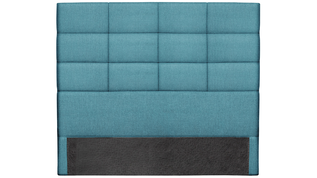 Tte de lit moderne en tissu bleu canard 140 cm ANATOLE