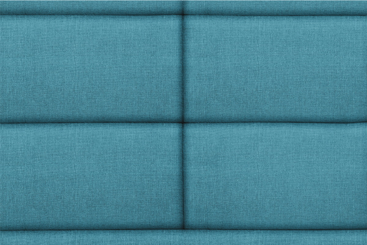 T�te de lit moderne en tissu bleu canard 140 cm ANATOLE