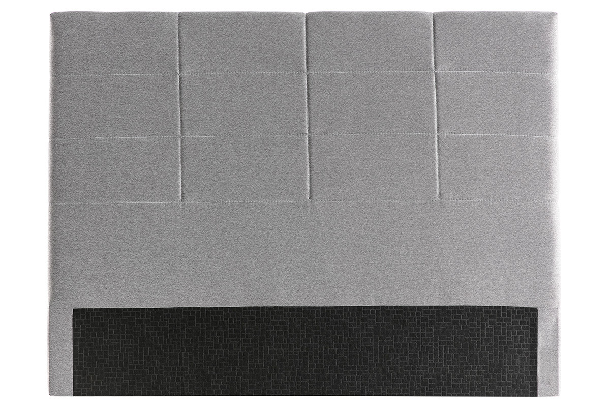 T�te de lit moderne en tissu gris 140 cm ANATOLE