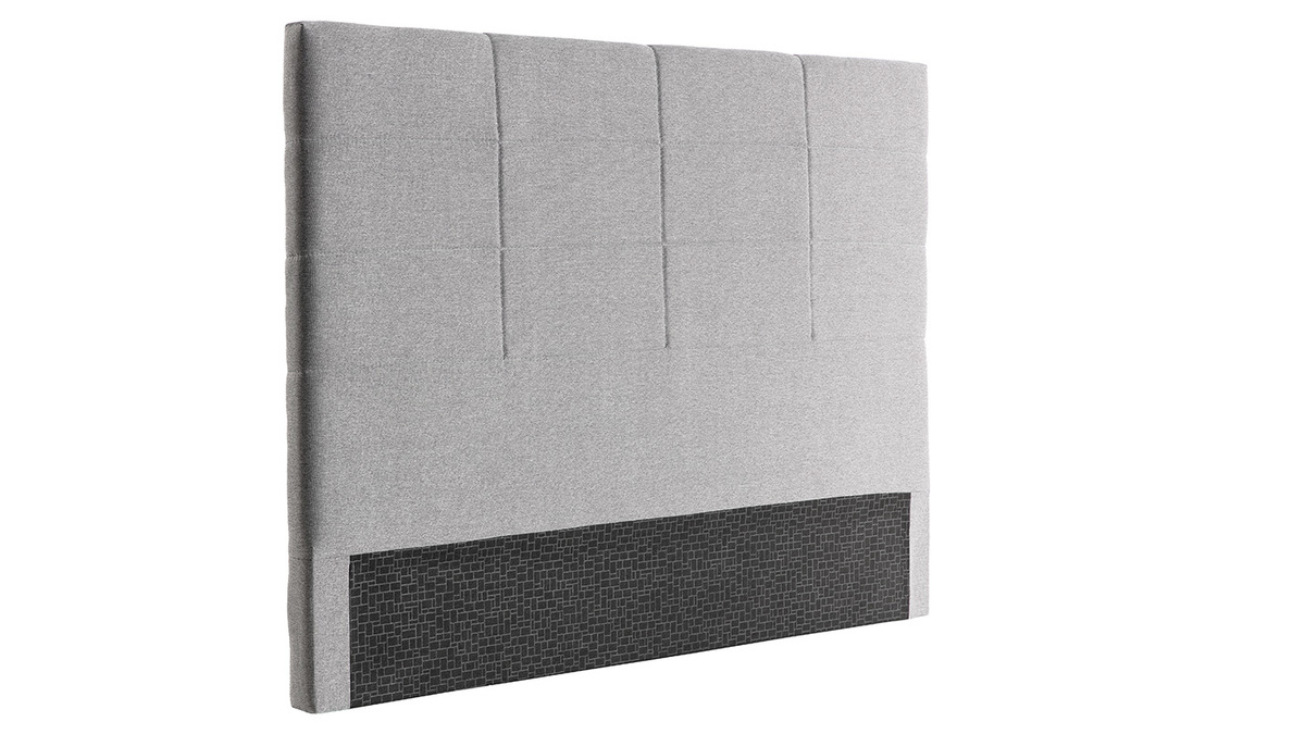 Tte de lit moderne en tissu gris 140 cm ANATOLE