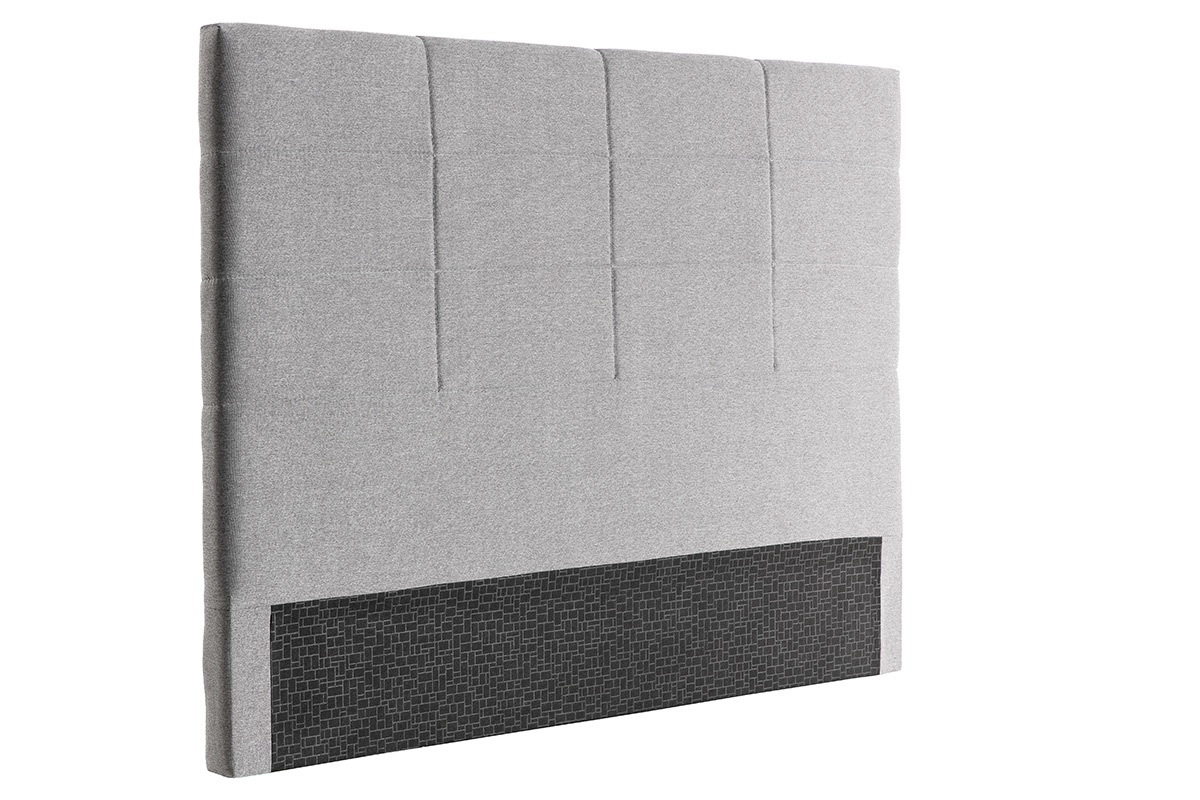 T�te de lit moderne en tissu gris 140 cm ANATOLE