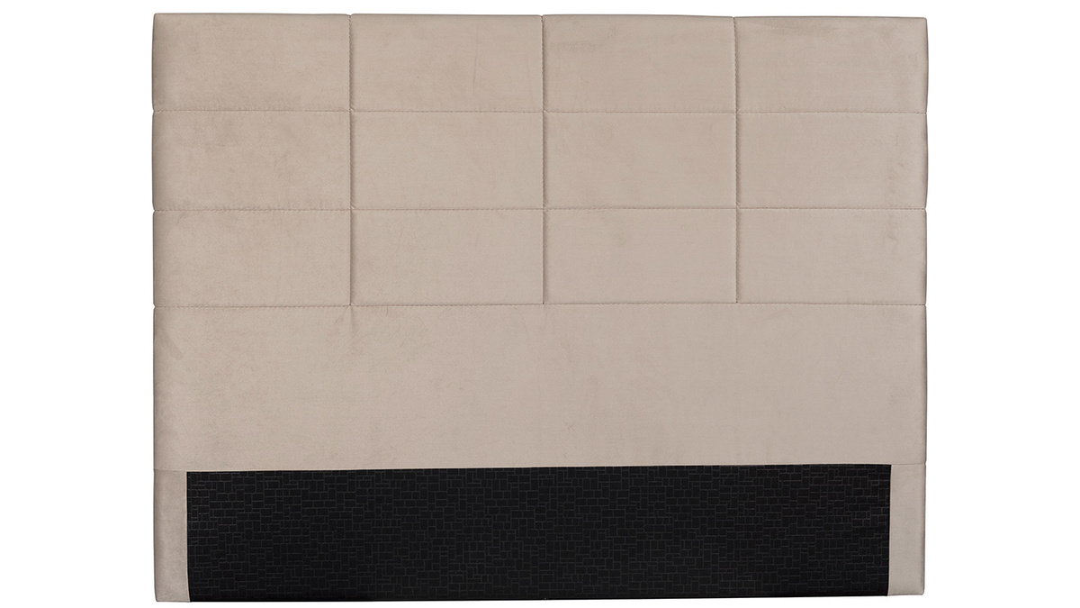 Tte de lit moderne en tissu velours taupe L160 cm ANATOLE