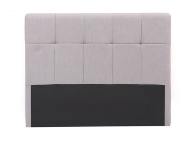 T&ecirc;te de lit tissu gris clair 160cm CLOVIS