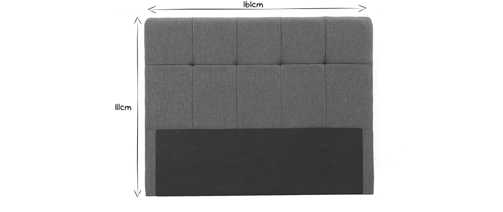 Tête de lit tissu gris foncé 160 cm CLOVIS