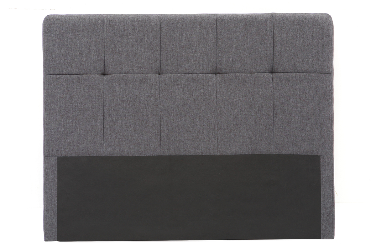 Tte de lit tissu gris fonc 160 cm CLOVIS