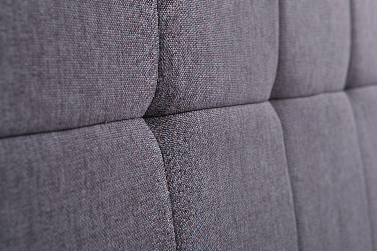 Tte de lit tissu gris fonc 160 cm CLOVIS