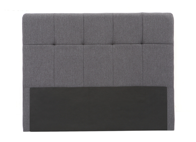 T&ecirc;te de lit tissu gris fonc&eacute; 160cm CLOVIS