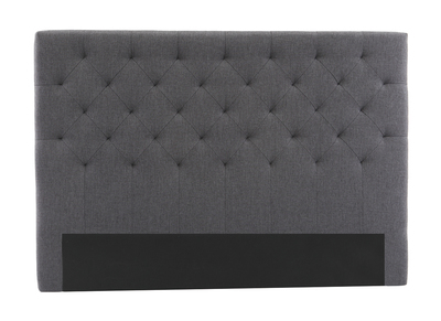 T&ecirc;te de lit tissu gris fonc&eacute; 160cm ENGUERRAND