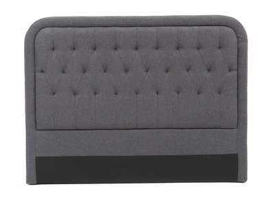 T&ecirc;te de lit tissu gris fonc&eacute; 160cm LOUIS