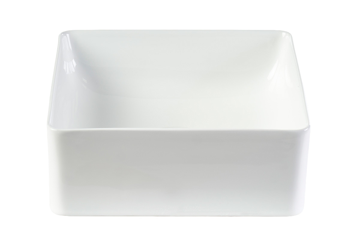 Vasque carr�e en c�ramique blanche L30.5 cm CLEMI
